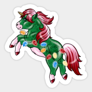 Xmas Unicorn Sticker
